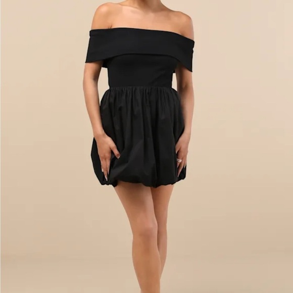 Lulu's Strapless Bubble Black Dress, Size Large, Excellent Condition - Picture 1 of 7